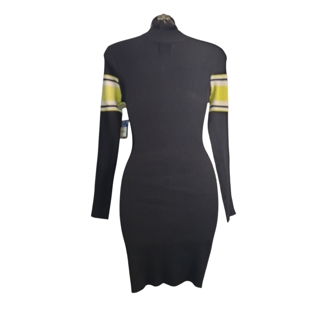Arizona Jean Co Sweater Dress Women's Black 1/4 Zipper Stretch Comfy Size S NWT - Picture 2 of 7